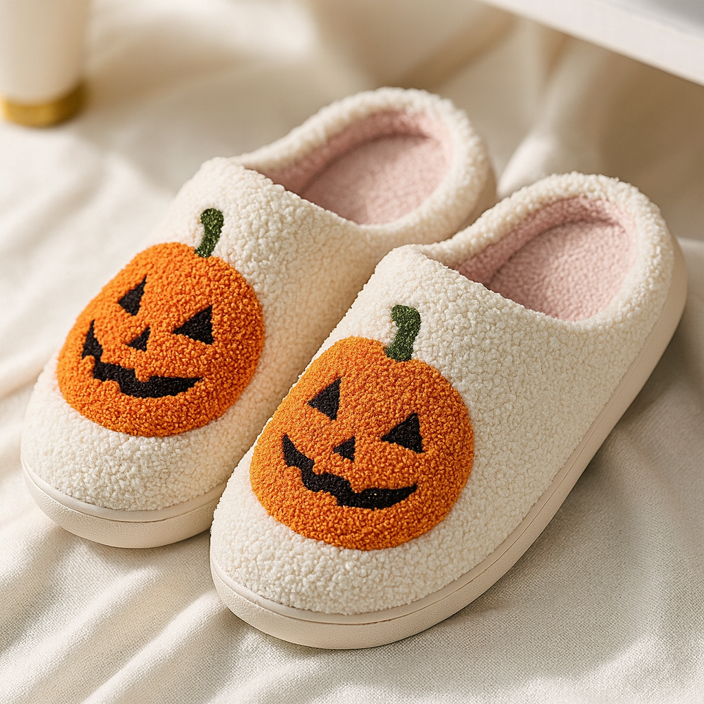 Pumpkin Plush Slippers