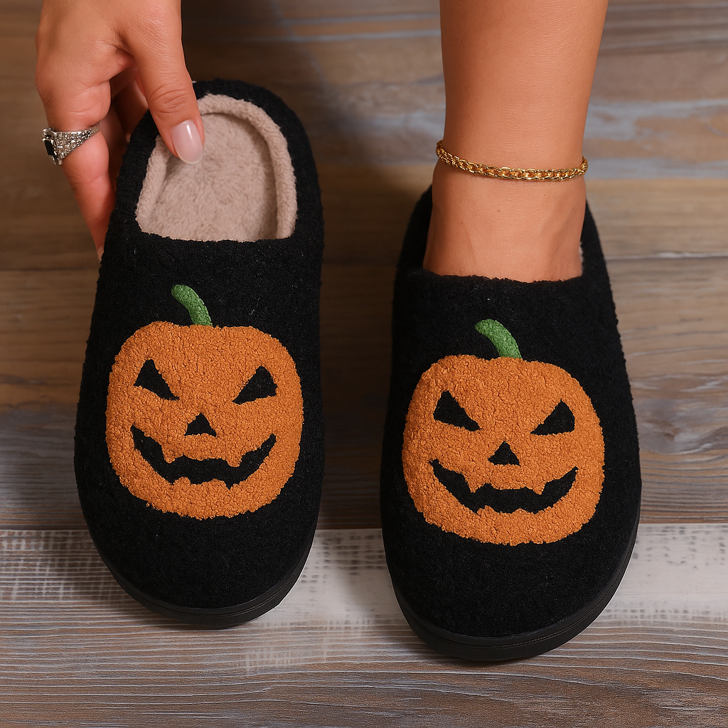 Pumpkin Plush Slippers