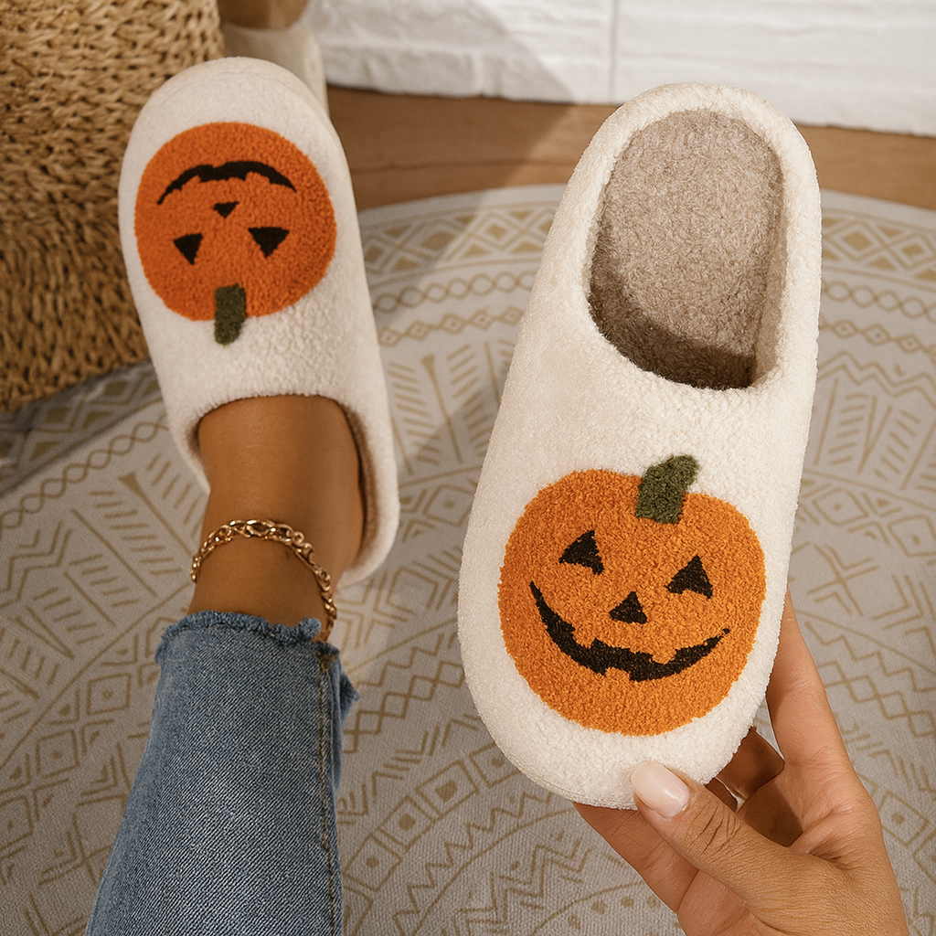 Pumpkin Plush Slippers