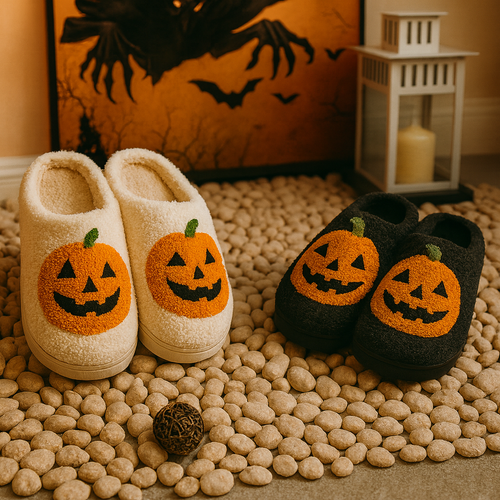 Pumpkin Plush Slippers