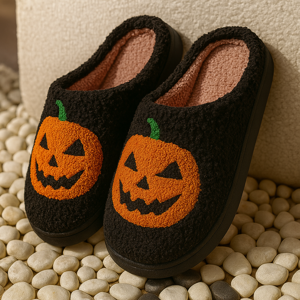 Pumpkin Plush Slippers